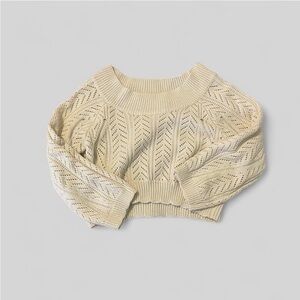 Off the Shoulder Cream Knit Women's Sweater